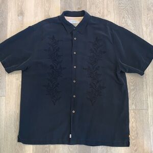 Quiksilver Edition Short Sleeve Embroidered Comfort Fit Linen Blend Shirt XXL